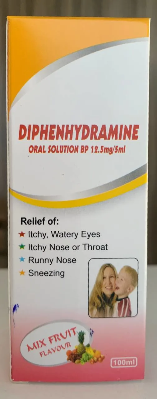 Diphenhydramine Oral Solution BP 12.5mg/5ml